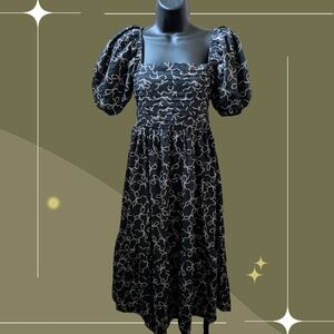 ✨ Nwt Abercrombie Emerson Midi Dress In Creme Bow Size XSP